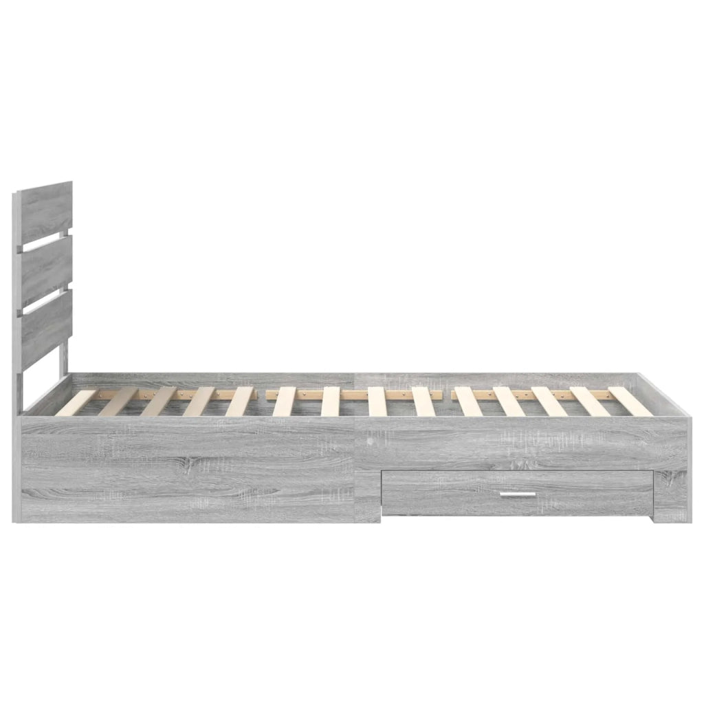 Struttura del letto Grigio Sonoma 90 x 190 cm Legno multistrato 3412025