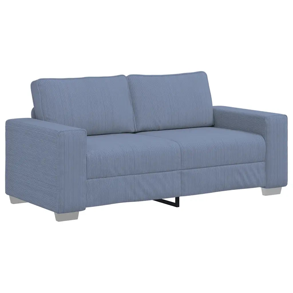 Divano Divanetto Blu 180x77x82 cm Tessuto di Velluto a Coste 4105203