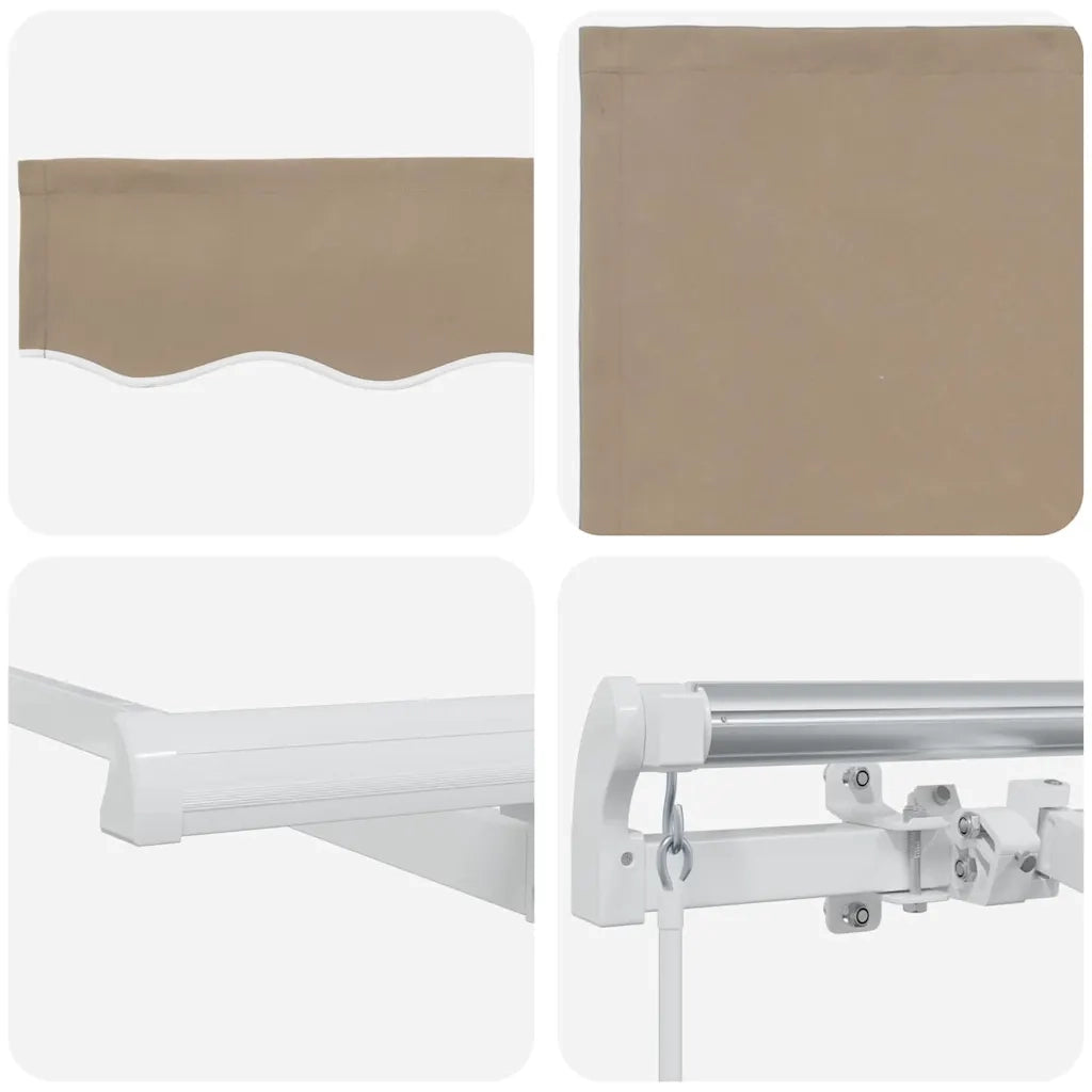 vidaXL Tenda Retrattile Beige 350 x 200 cm Poliestere e Alluminio