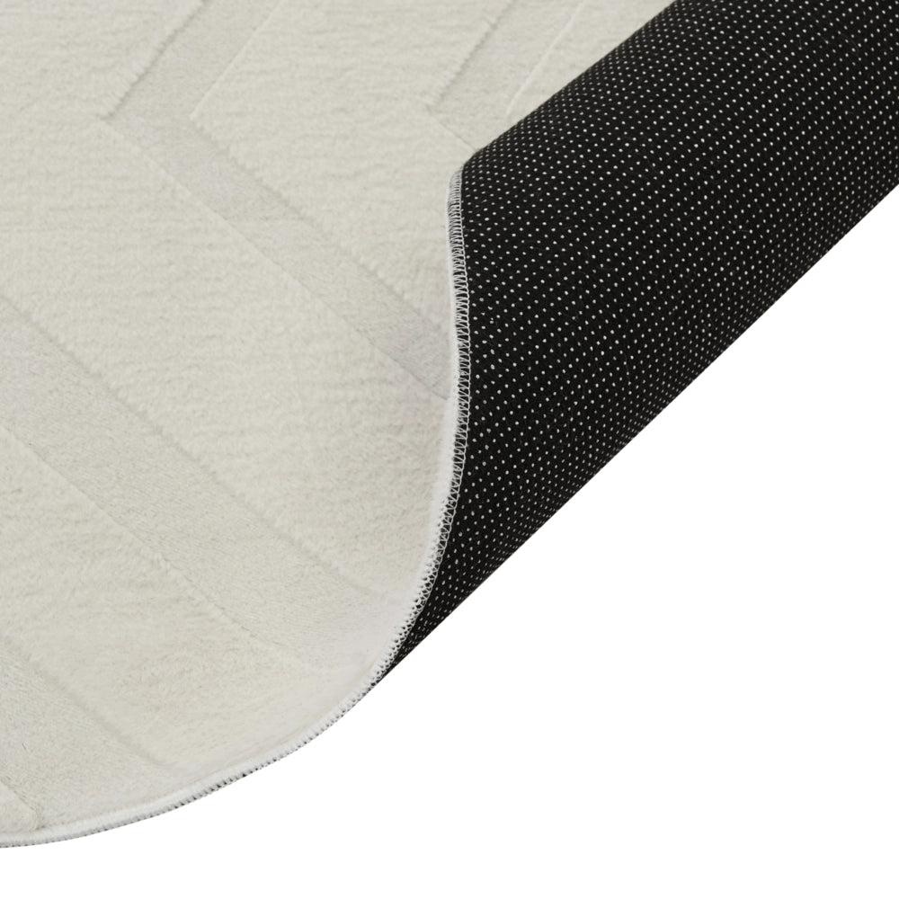 Tappeto in tessuto bianco sporco 80 x 300 cm jacquard forma rettangolare tappeto decorativo