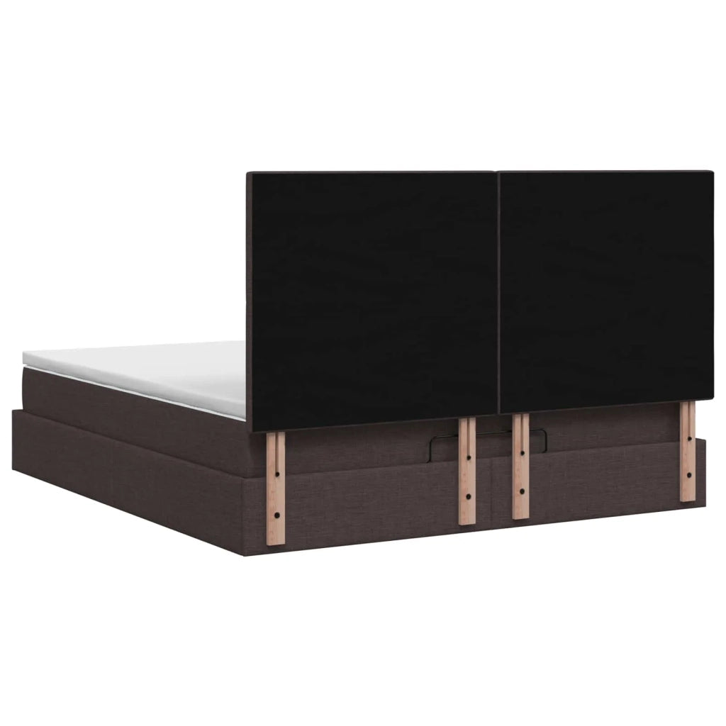 Letto Ottomano con Materasso e LED Marrone Scuro 140 x 200 cm 3458162