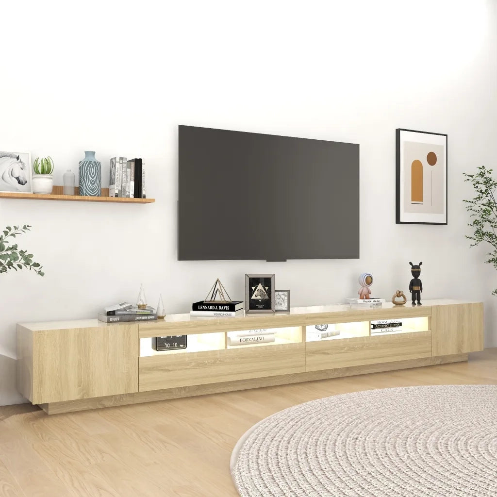 Mobile Porta TV con Luci LED Rovere Sonoma 300x35x40 cm cod mxl 8904