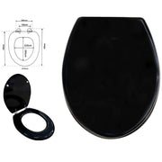 Trade Shop - Copriwater Copri Water Sedile Wc Bagno Universale Cerniere Acciaio Nero 52970a -
