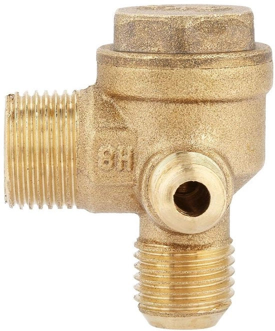 Terugslagklep a 90 Gradi - Terugslagklep in Ottone - Terugslagventile - Terugslagventiel Buitendraad 1/2 Pollici - Kit di Ricambio - Per compressori d'aria - Valvola di ritorno
