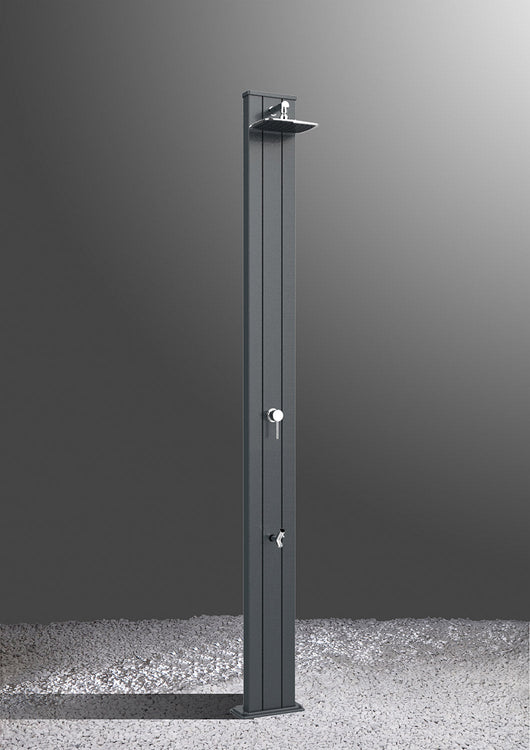 Doccia Solare da Esterno Giardino 30L Miscelatore e Lavapiedi Arkema Spring S Grigio Antracite