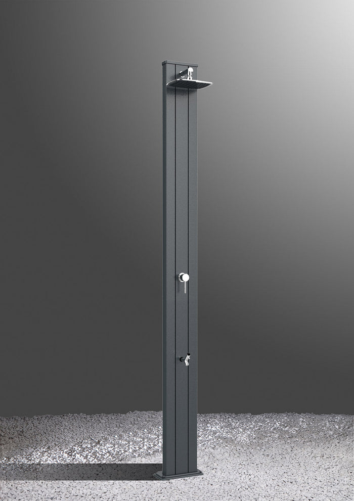 Doccia Solare da Esterno Giardino 30L Miscelatore e Lavapiedi Arkema Spring S Grigio Antracite