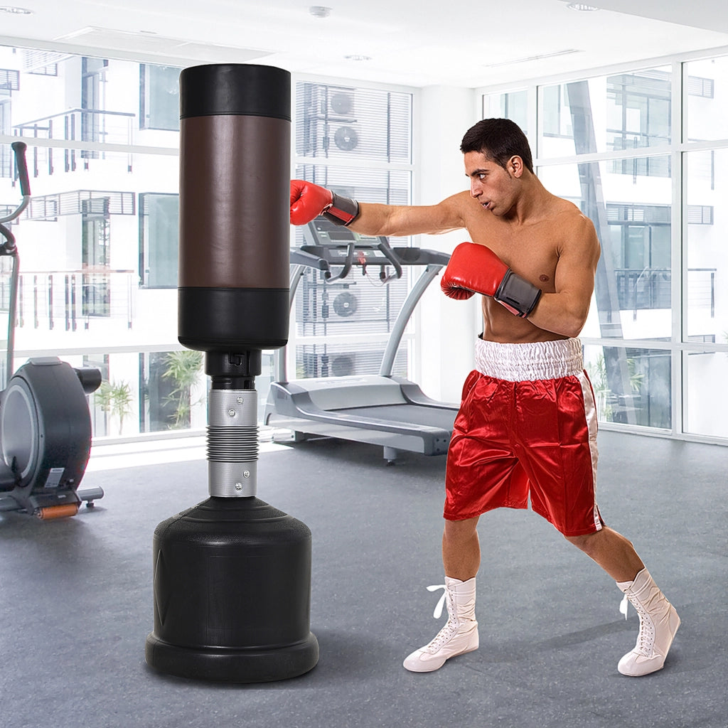 Sacco da boxe regolabile in altezza ¨C zephmum ¨C nero e marrone 158-186 cm