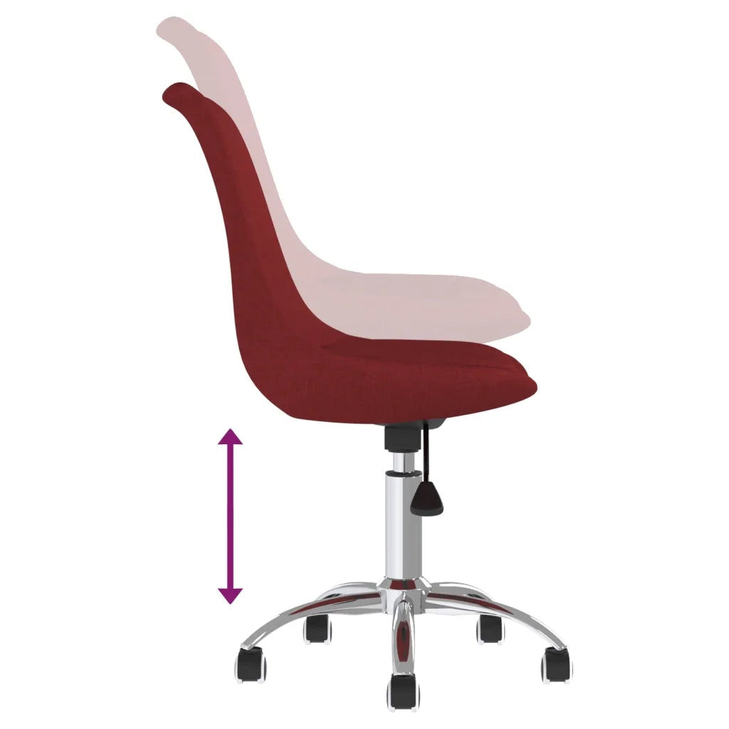 Sedie da Pranzo Girevoli 2 pz Rosso Vino in Tessuto cod mxl 28858