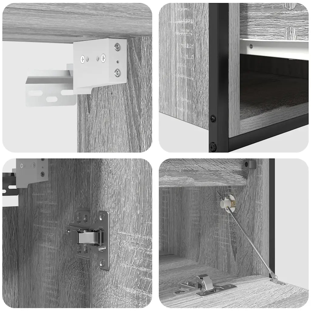 Set Mobili da Bagno 2 pz Grigio Sonoma in Legno Multistrato 3328367