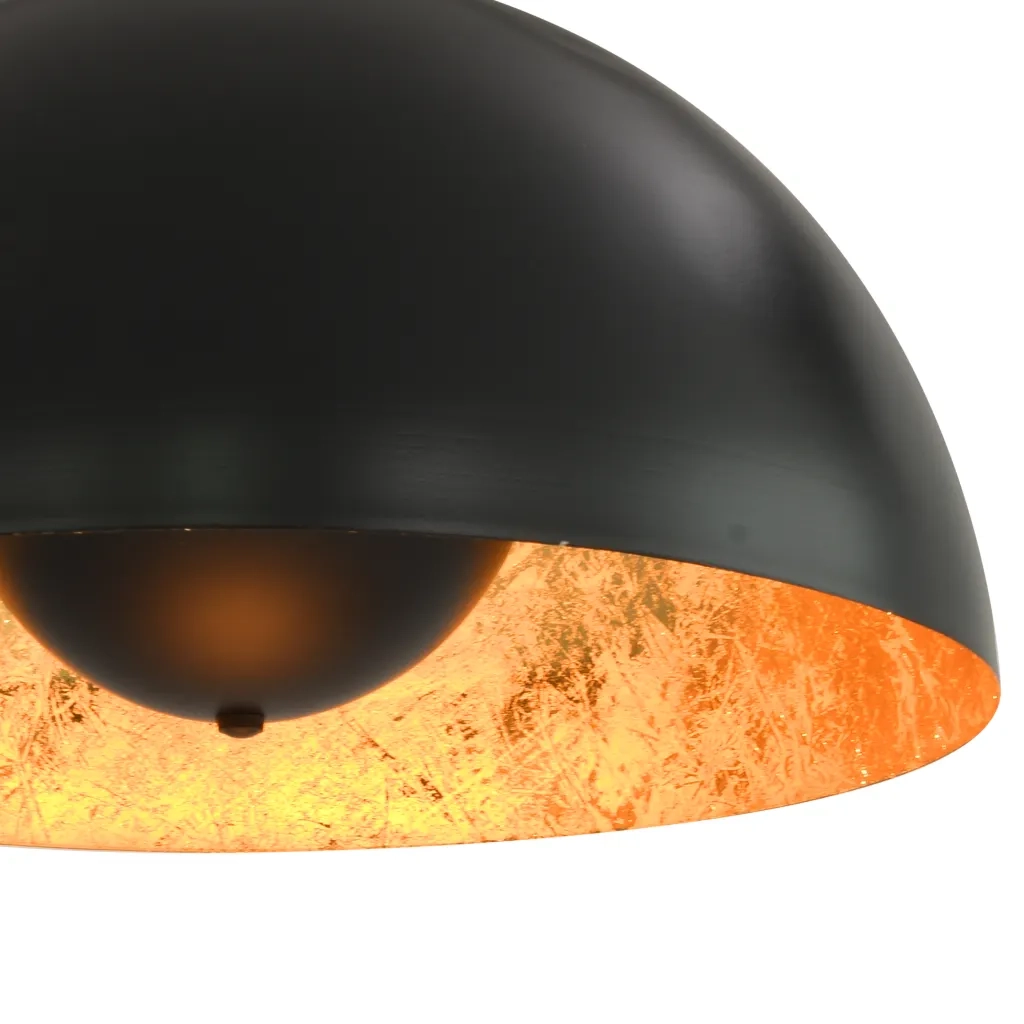 Lampadari 2 pz Nero e Oro Semi-Sferici 40 cm E27 CFW8812249