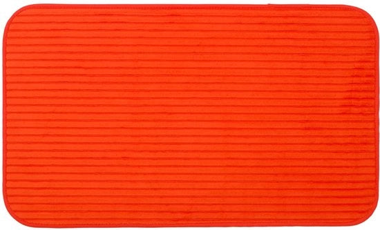 Antislip mat di bagno morbido, 100% poliestere, 60 x 100 cm - arancione
