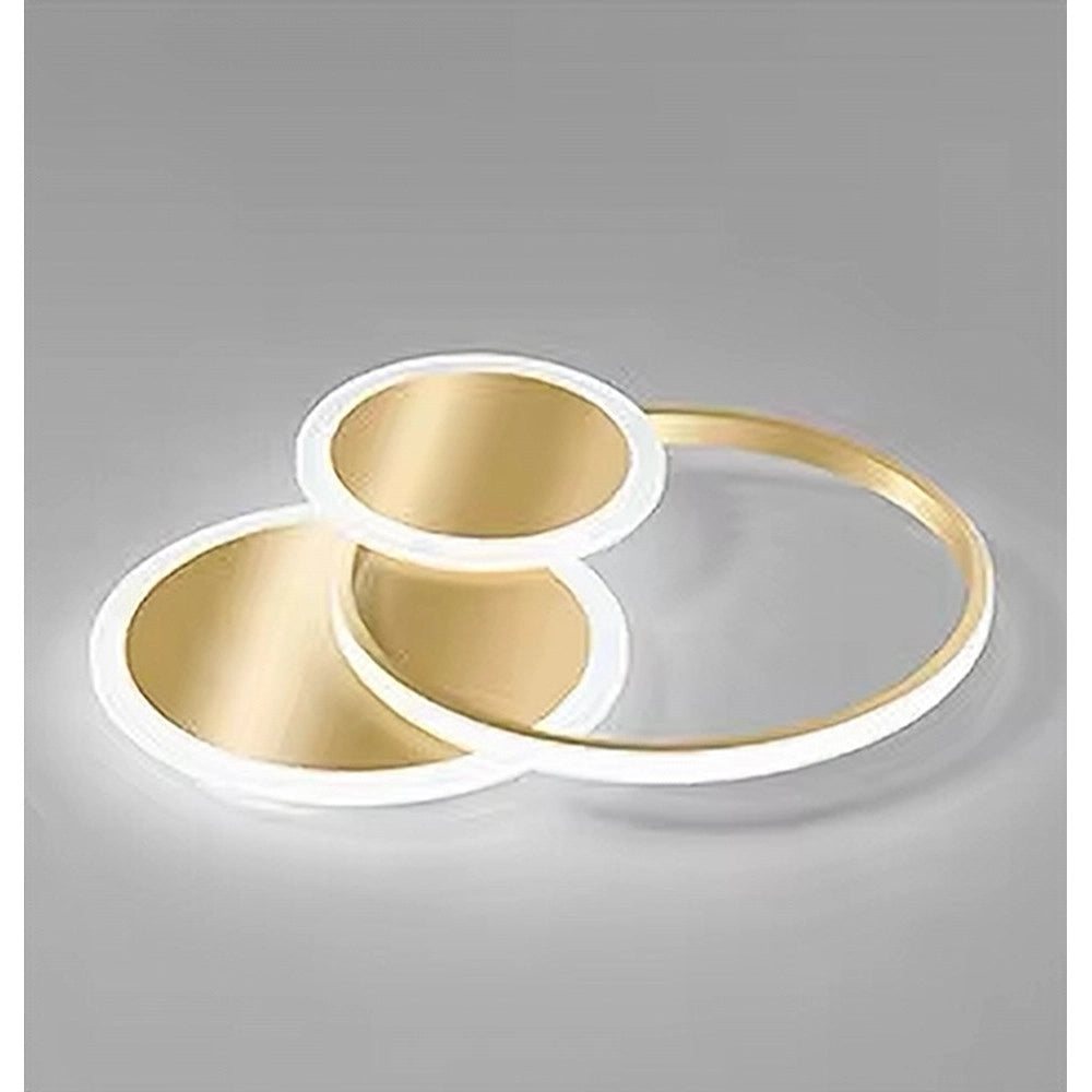 Trade Shop - Plafoniera Luce Fredda Led Cerchi 38 W Lampadario Da Soffitto Oro Moderno 50040 -