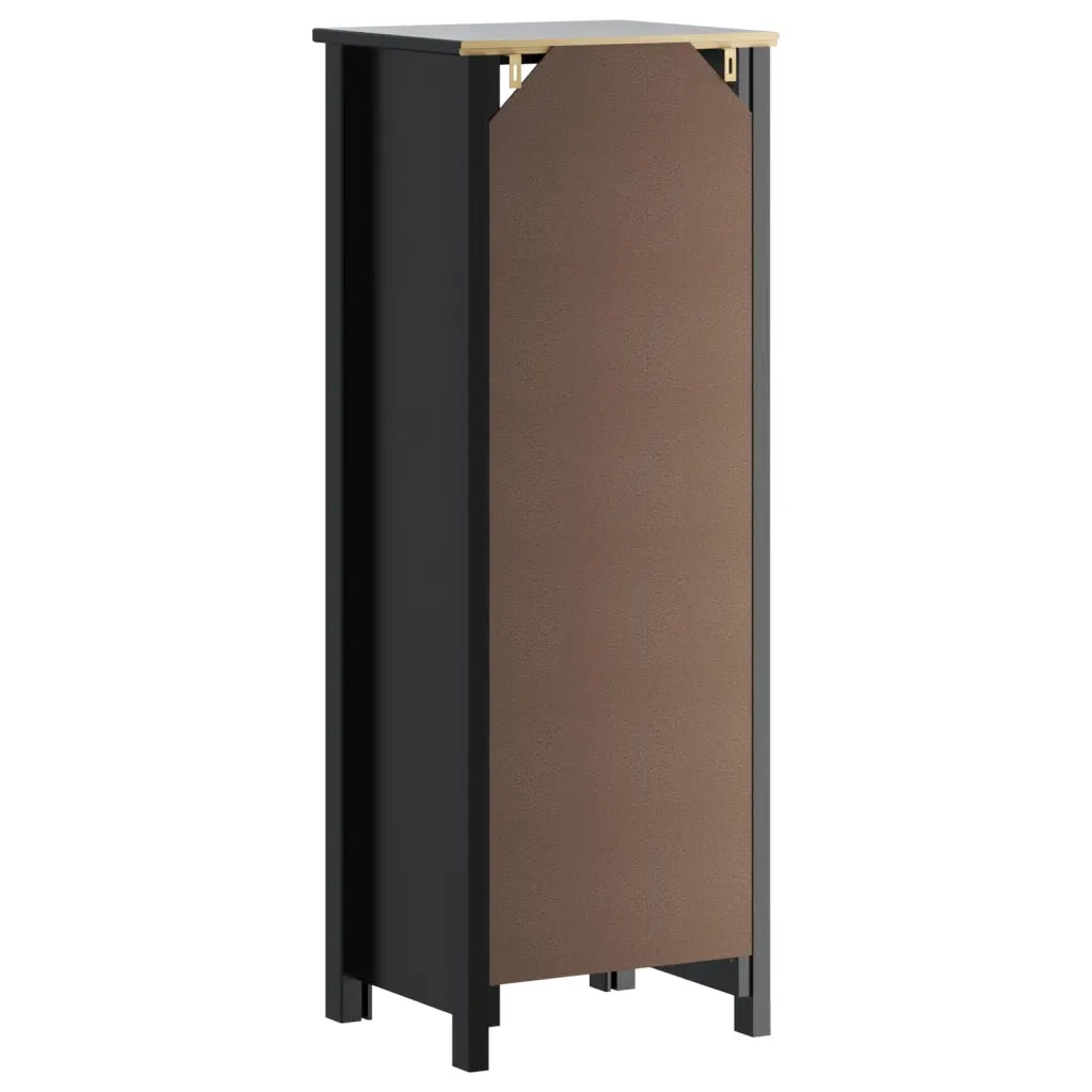 Mobiletto da bagno 40 x 34 x 110 cm design moderno finitura opaca in pino nero 02_0047338