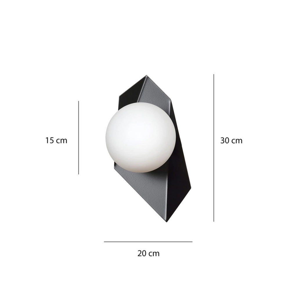 Lampada a parete Drifton in acciaio nero e vetro