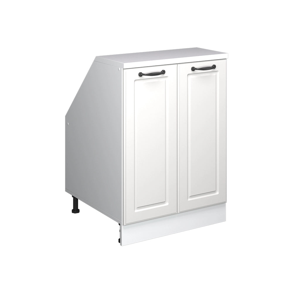 Mobile sottotetto Rion Bianco rustico/Bianco 60 x 83.8 cm con 2 porte, carcassa 60 cm profondità Vicco