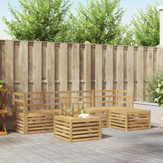 Set di divani da esterno 6 pcs Bianco Legno di Acacia Massello