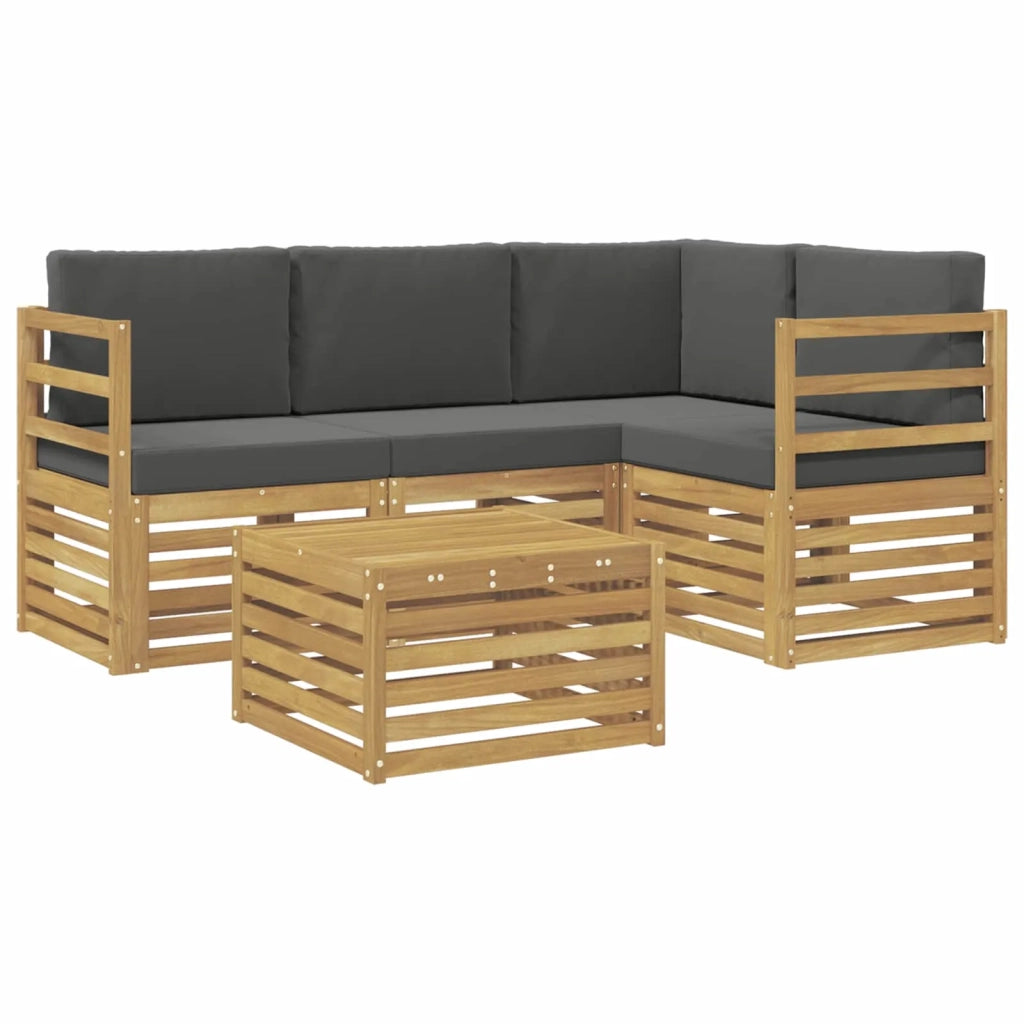 Set di divani da esterno 5 pcs Bianco e Antracite