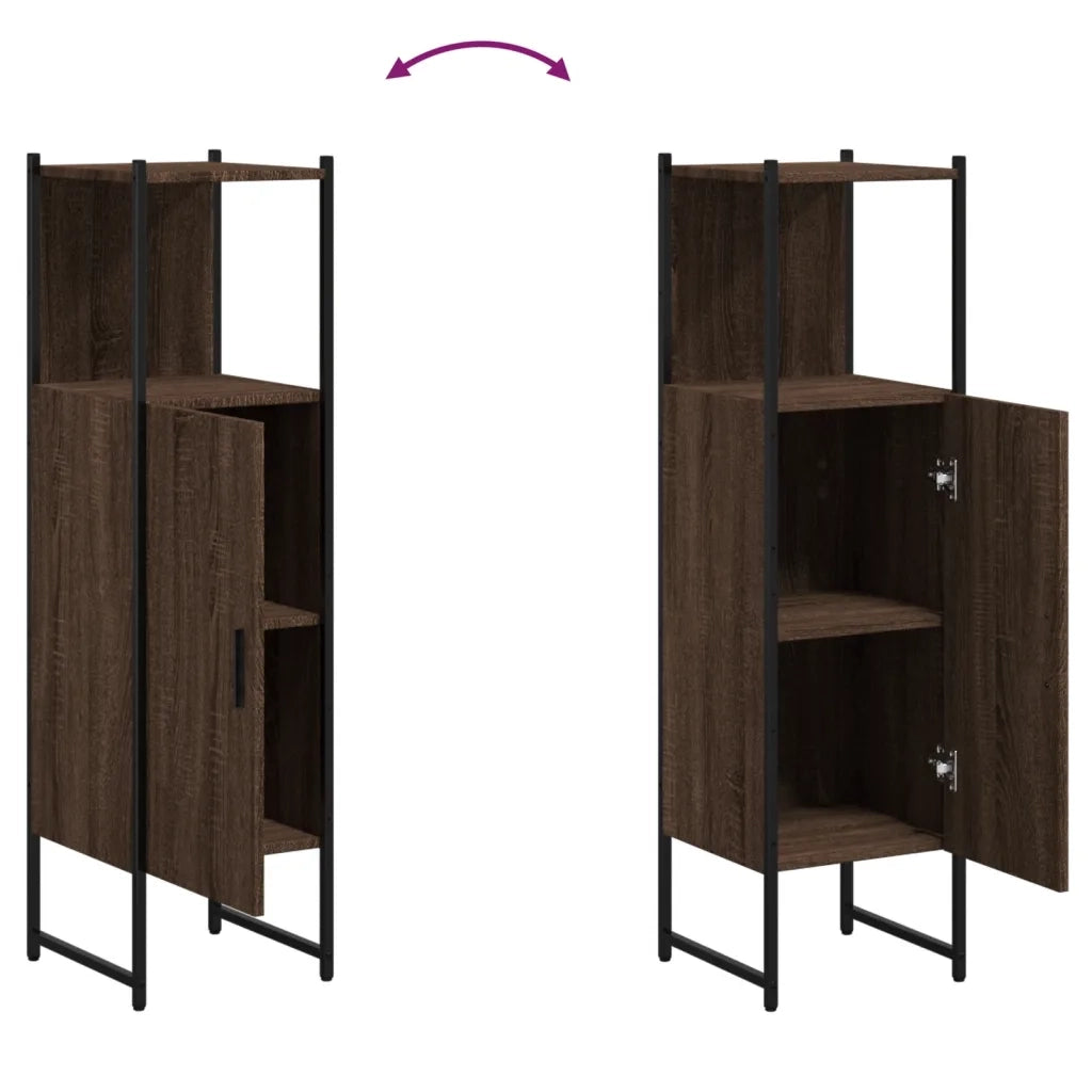 vidaXL Mobile da Bagno Rovere Marrone 33x33x120,5 cm Legno Multistrato