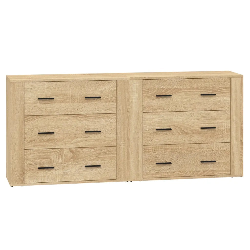 Credenze 2 pz | Madia | Buffet da pranzo | Armadio da pranzo Rovere Sonoma in Legno Multistrato