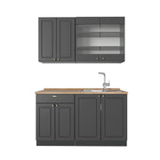 Cucina monoblocco Fame-Line Oro-antracite rustico/Antracite 140 cm, PL Rovere Vicco