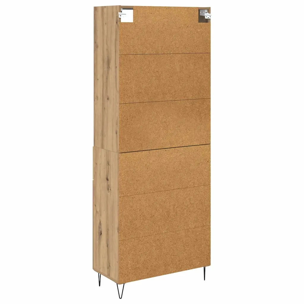 Credenza 2 pcs Rovere artigianale Legno multistrato
