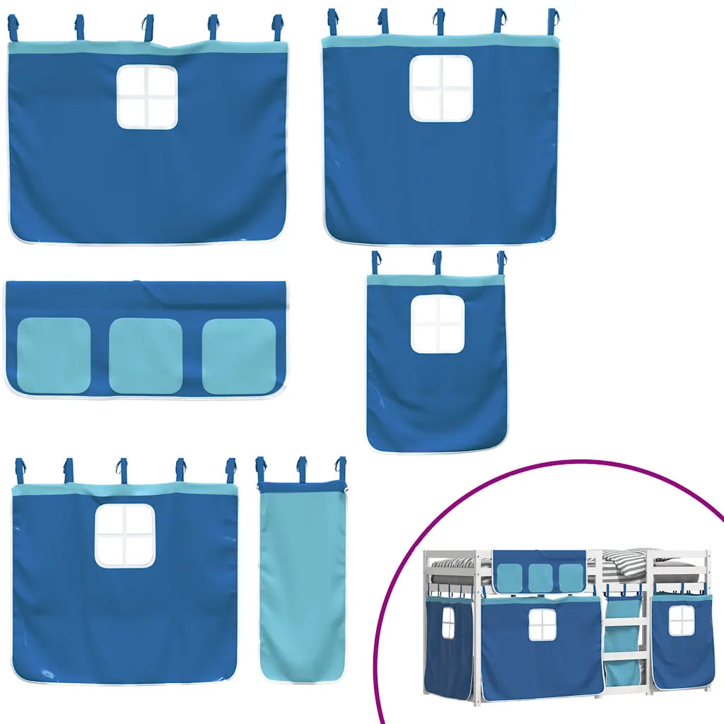 Letto a Castello senza Materasso Blu 90x200cm Massello Pino 3283896