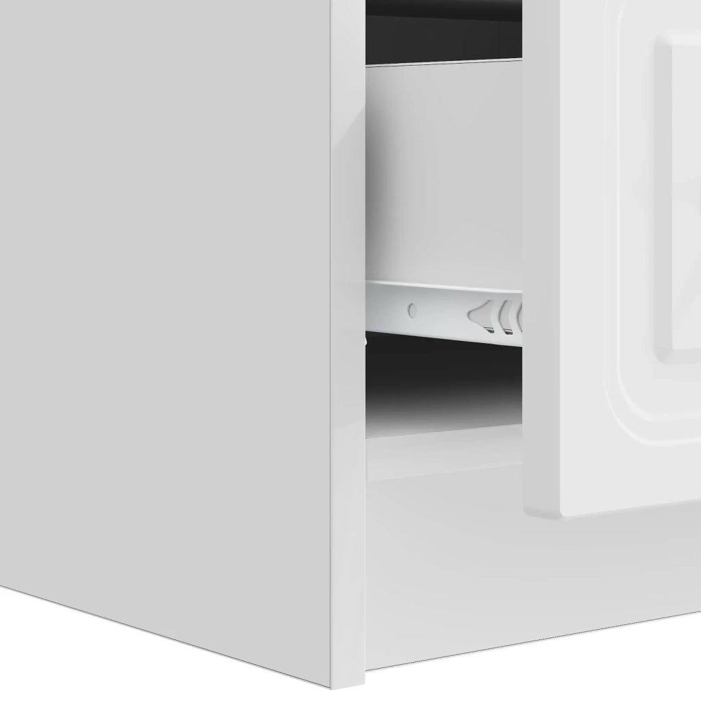 Mobile TV Bianco Lucido 147 x 34,5 x 27 cm Legno ingegnerizzato