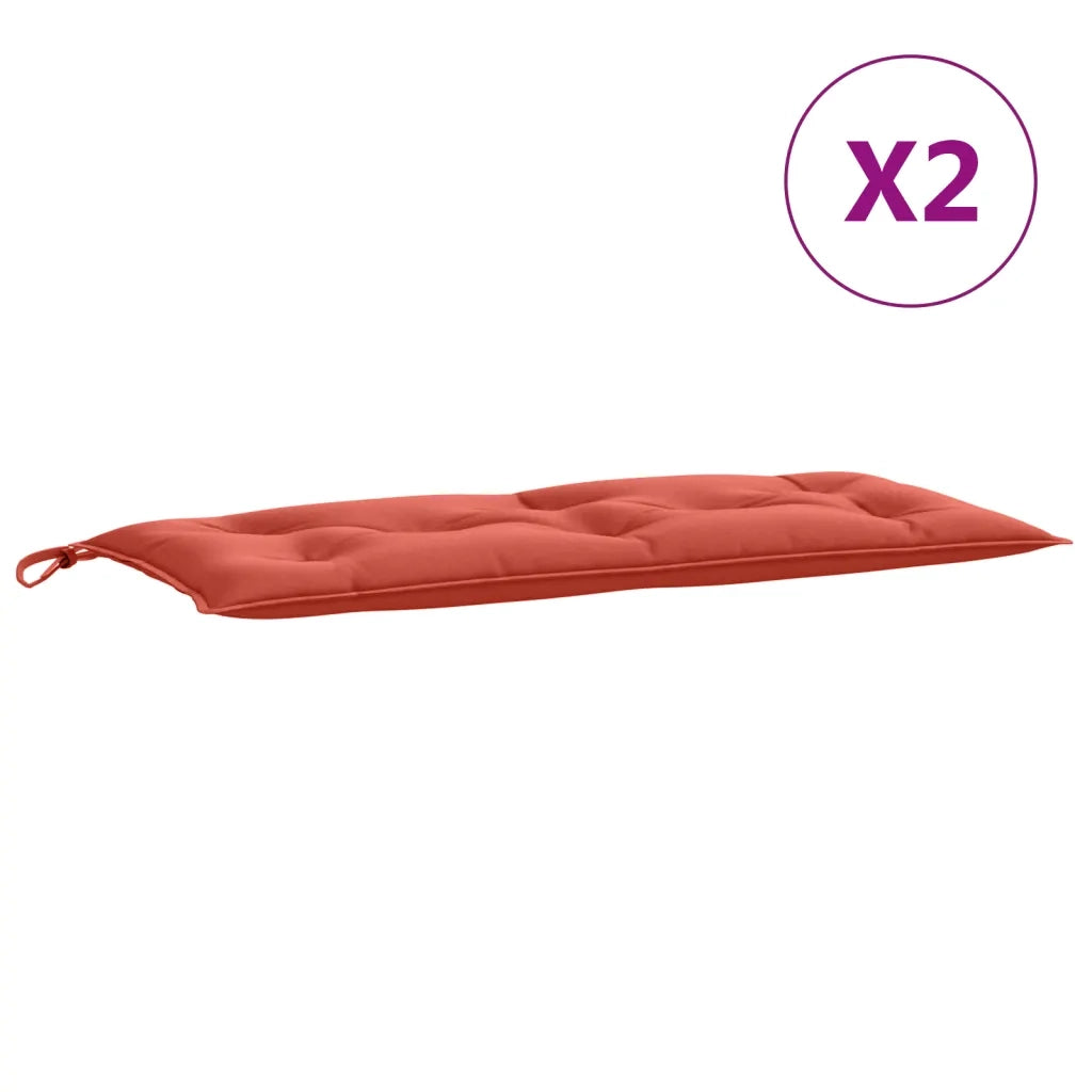 Cuscini Panca Giardino 2pz Rosso MÃ©lange 100x50x7cm Tessuto