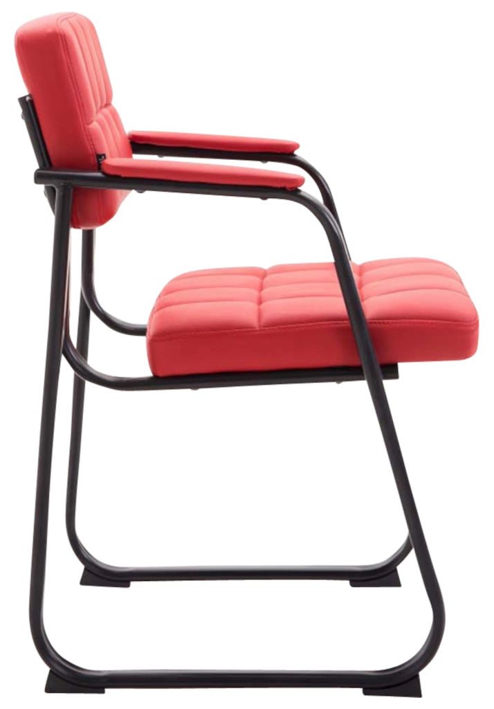 Set di 2 sedie per visitatori Canada B in finta pelle rosso