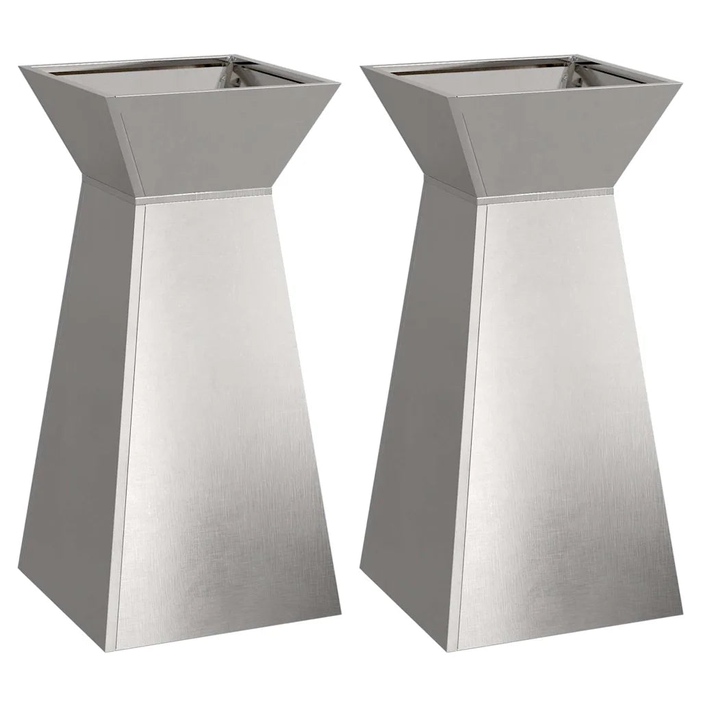 Vaso a Pilastro 2 pcs Argento 35 x 35 x 73 cm 873847
