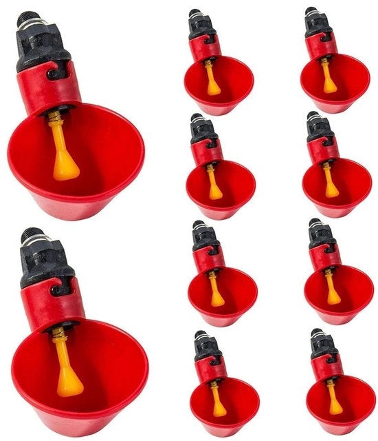 Set di tazze da bevo per uccelli 10 pezzi - Tazza per uccelli in plastica - Duraturo - Robusto - Resistente al calore - Per uccelli - Becher per uccelli