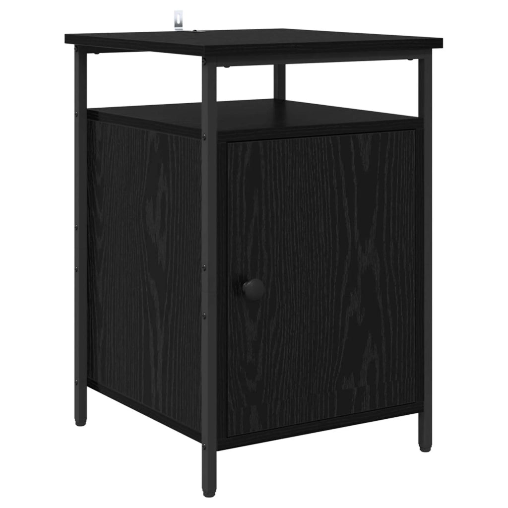 Set di 2 Comodini | Armadio da Notte | Mobiletto da notte Rovere Nero 40 x 42 x 60cm