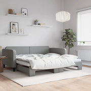 Divano Letto con Letto Estraibile Grigio Chiaro 100x200 Tessuto 3196821