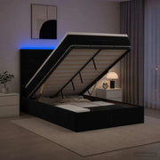 Letto Ottomano con Materasso e LED Nero 120 x 190 cm Velluto 3458291