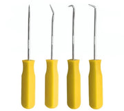 Set 4-in-1 per rimozione anelli O, guanti per manutenzione, pinze e uncini per la rimozione di oli e afdichting (giallo)