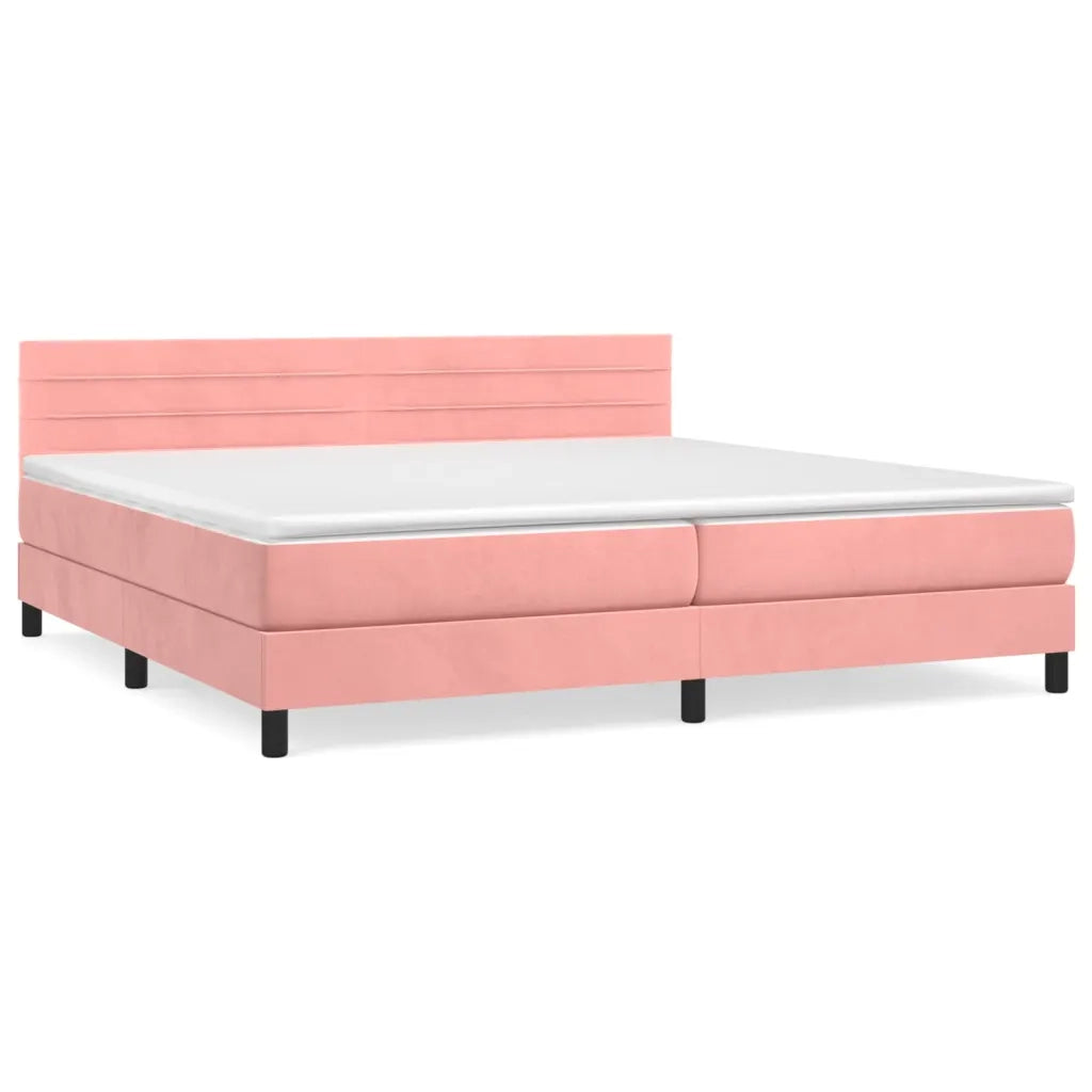 Giroletto a Molle con Materasso Rosa 200x200 cm in Velluto cod mxl 63161