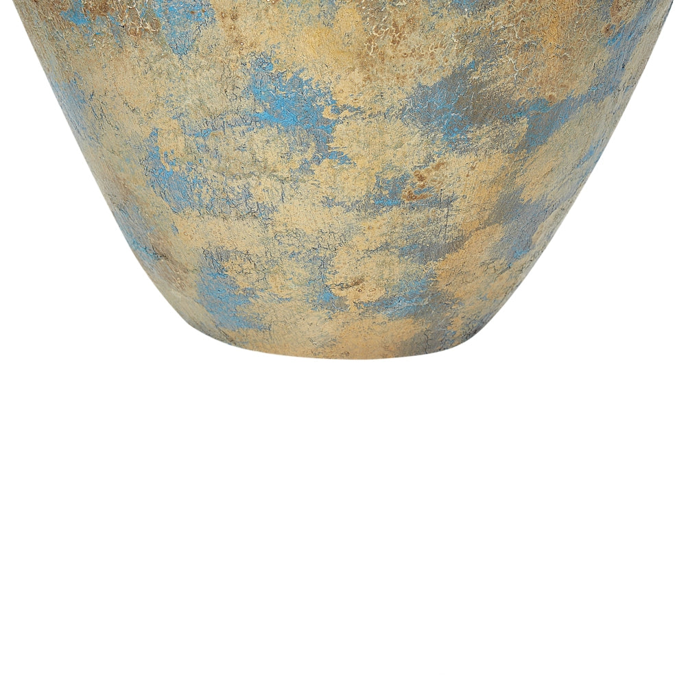 Vaso Decorativo dorato Blu terracotta 30 cm Ovale Effetto Anticato interni accessorio