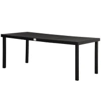 Tavolo da Pranzo da Giardino per 8 Persone, Tavolo da Giardino da Esterno in Alluminio, per Patio o Terrazza, 190 x 90 x 74 cm, Nero