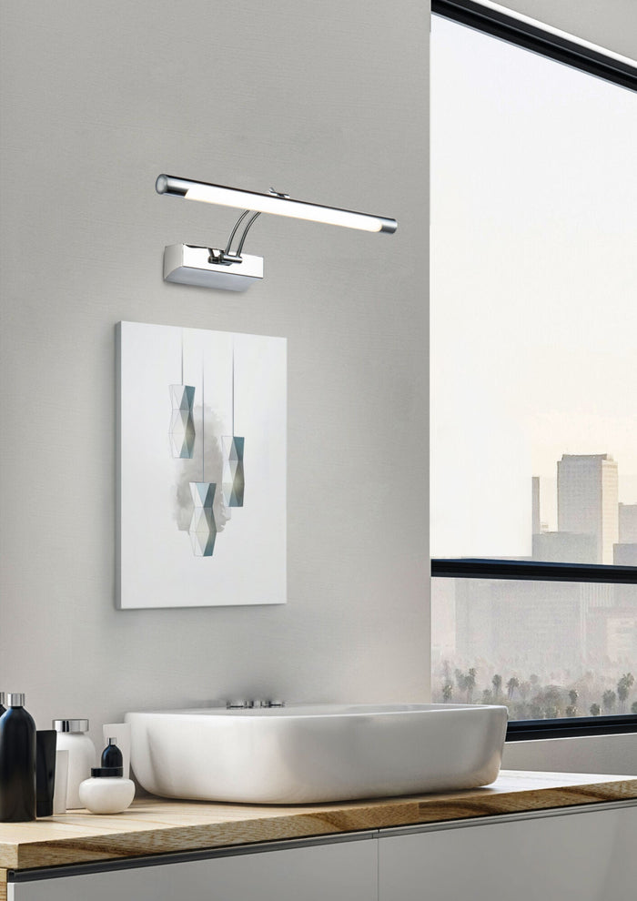 Lampada da parete per quadri Mirror in Metallo Fino Cromo