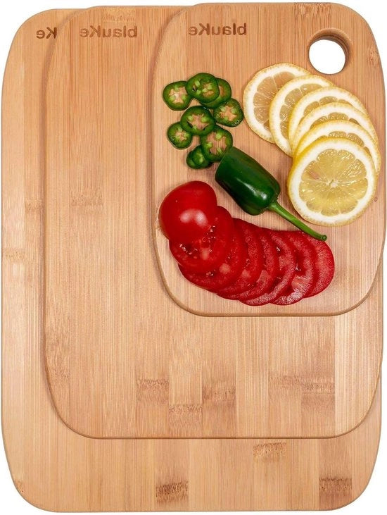 Set di Taglieri in Bamboo da 3 pezzi - Piccolo Medio Grande - Taglieri in Bamboo per Cucina Naturali