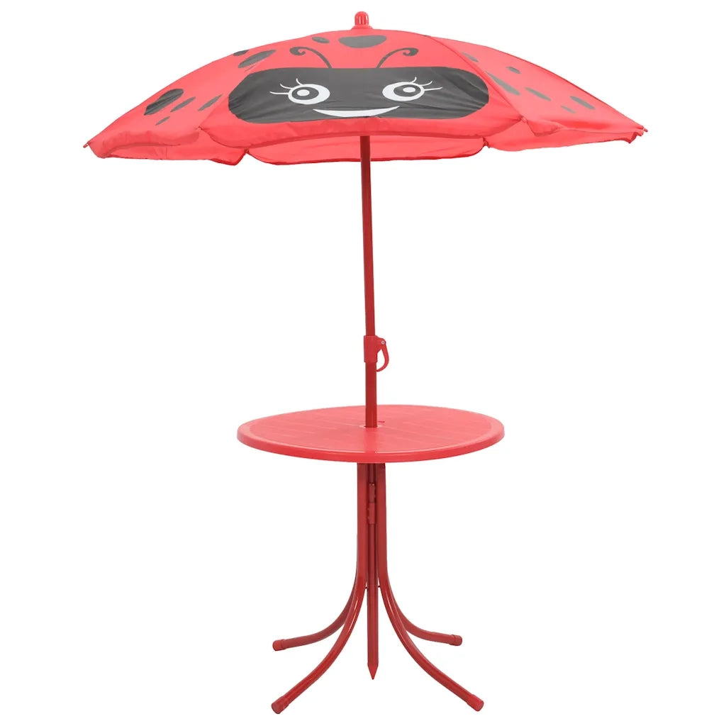 Set da Bistrot da Giardino per Bambini con Ombrellone Rosso cod mxl 41024