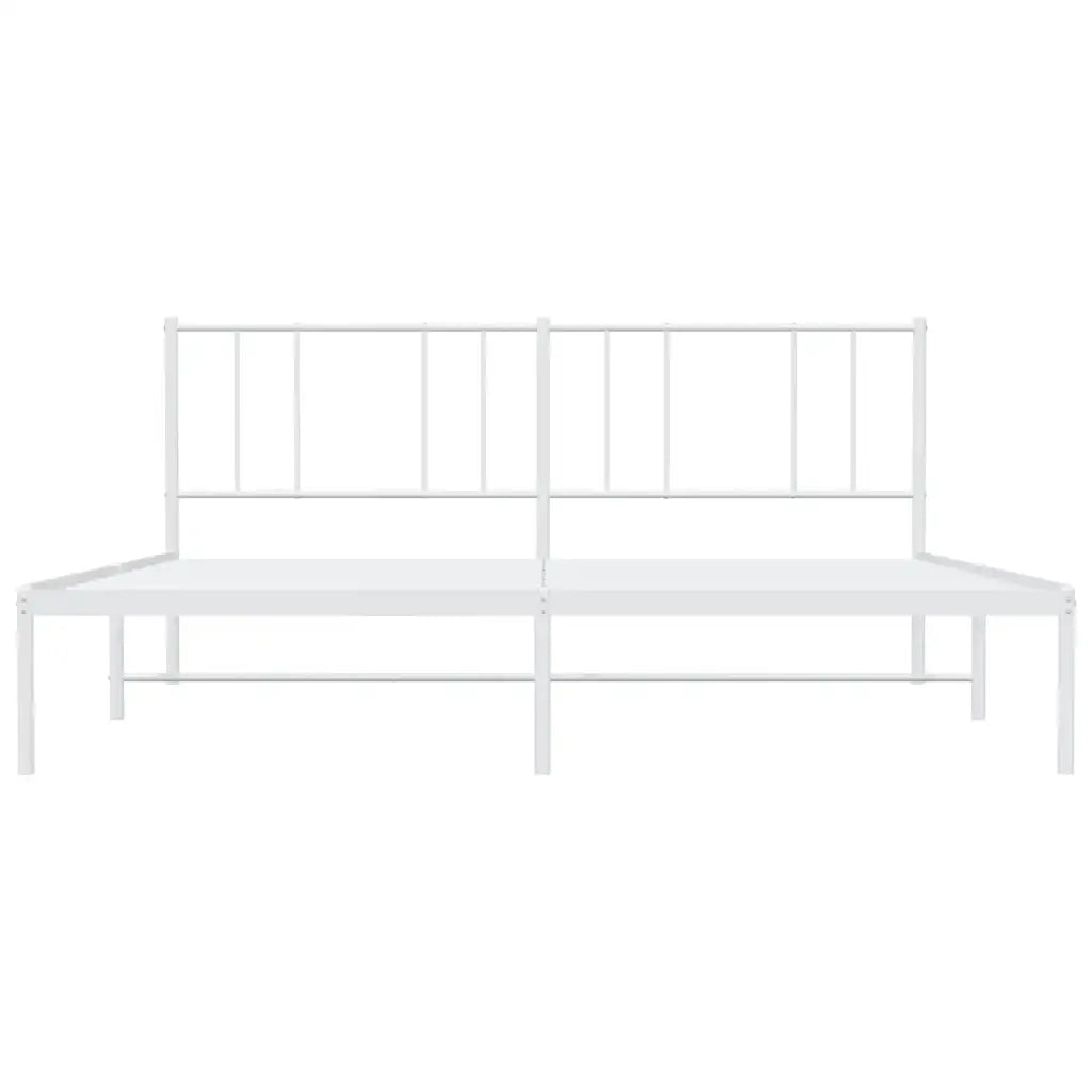 Giroletto con Testiera Metallo Bianco 193x203 cm 352535