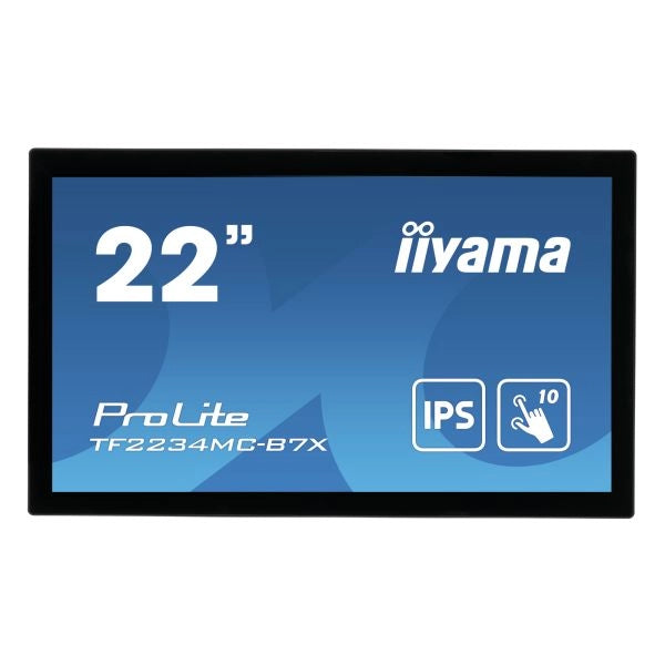 Iiyama prolite tf2234mc-b7x monitor pc 54,6 cm (21.5") 1920 x 1080 pixel full hd led touch screen multi utente nero