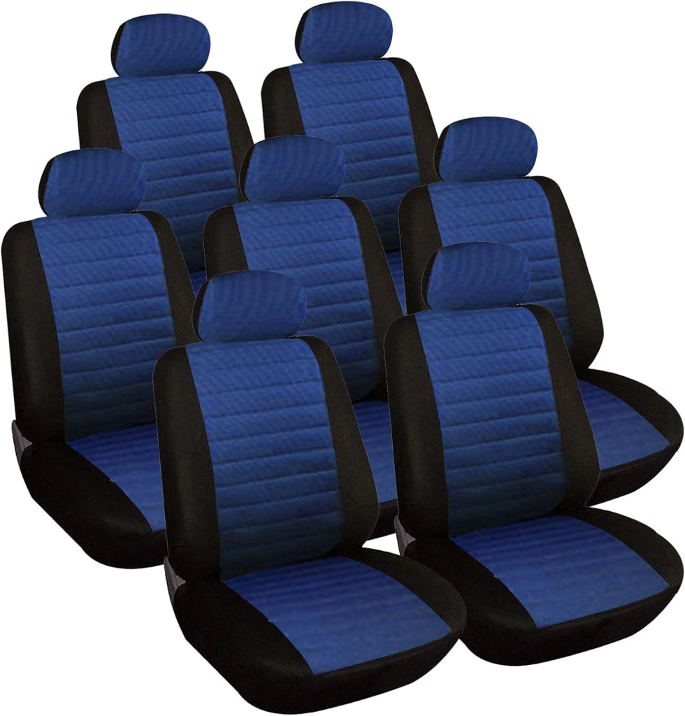 Coprisedili Auto 7 Posti per Pkw, Van Seat Cover Protezioni Universali per Macchina Tessuto Poliestere Rosso