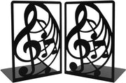 Sostegni Libri in Metallo Antiscivolo con Design a Forma di Note Musicale - Organizzatore di Scrivania - Creativo e Solido