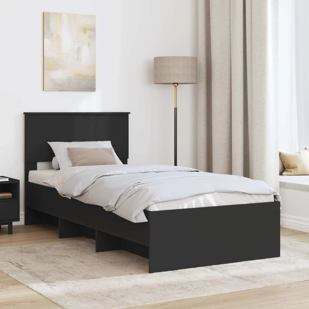 Struttura del letto Nero 90 x 200 cm Legno multistrato