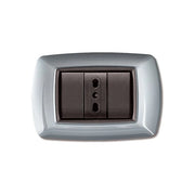 Elettrocanali Placche Tecnopolimero Mylife Alluminio Chiaro con Adattatore 3 Moduli