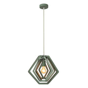 Lampada sospesa MAURO verde MDF geometrica 1xE27 Lucide