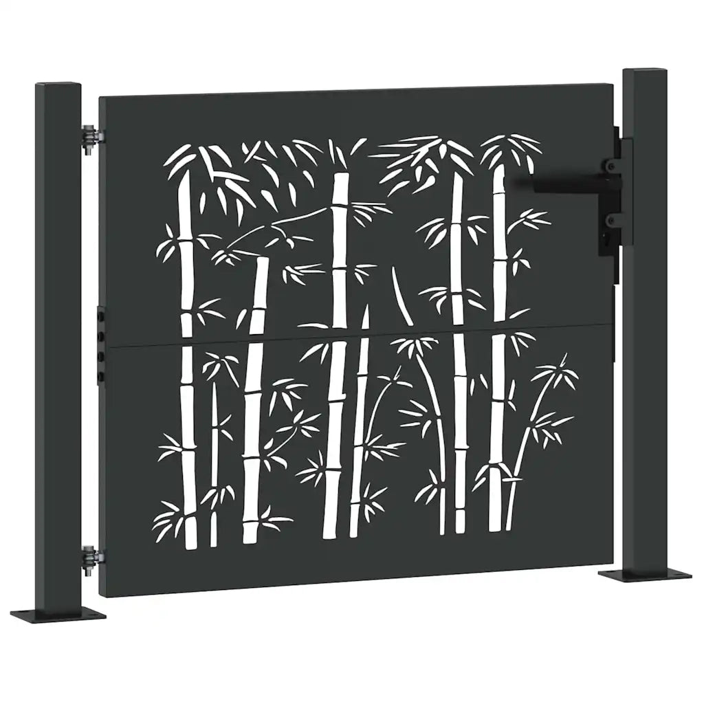 Cancello da giardino con blocco Nero 110 x 105 cm