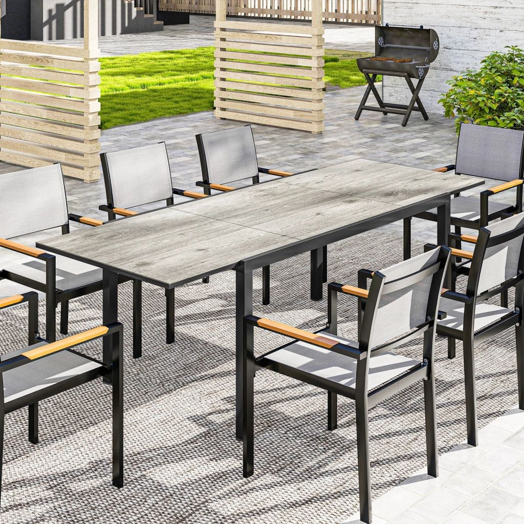 Tavolo da pranzo allungabile per esterni ¨C Zephmum ¨C Grigio, metallo, 160/240 cm
